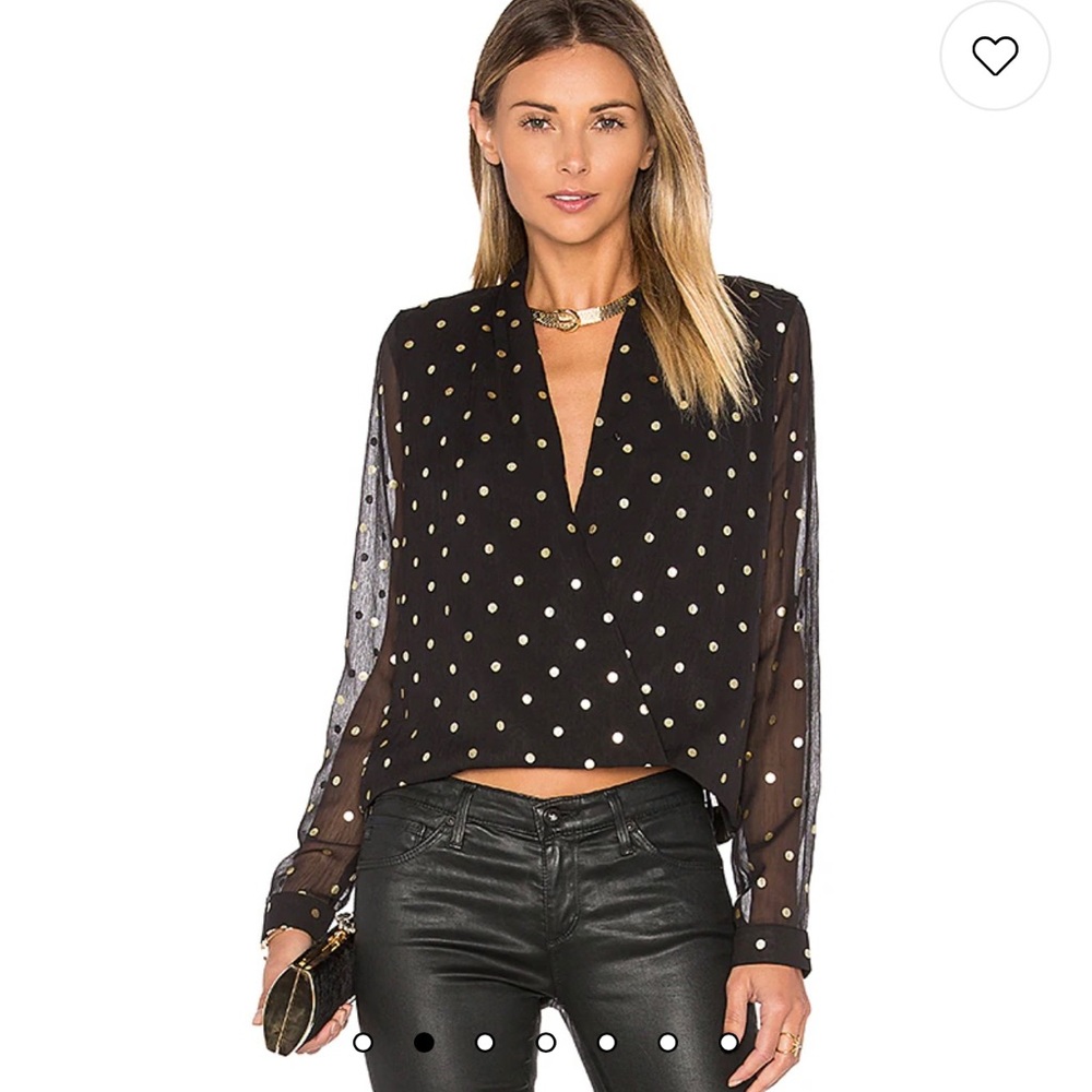 NWOT For Lovers + Friends Revolve Polka Dot Top Size Small